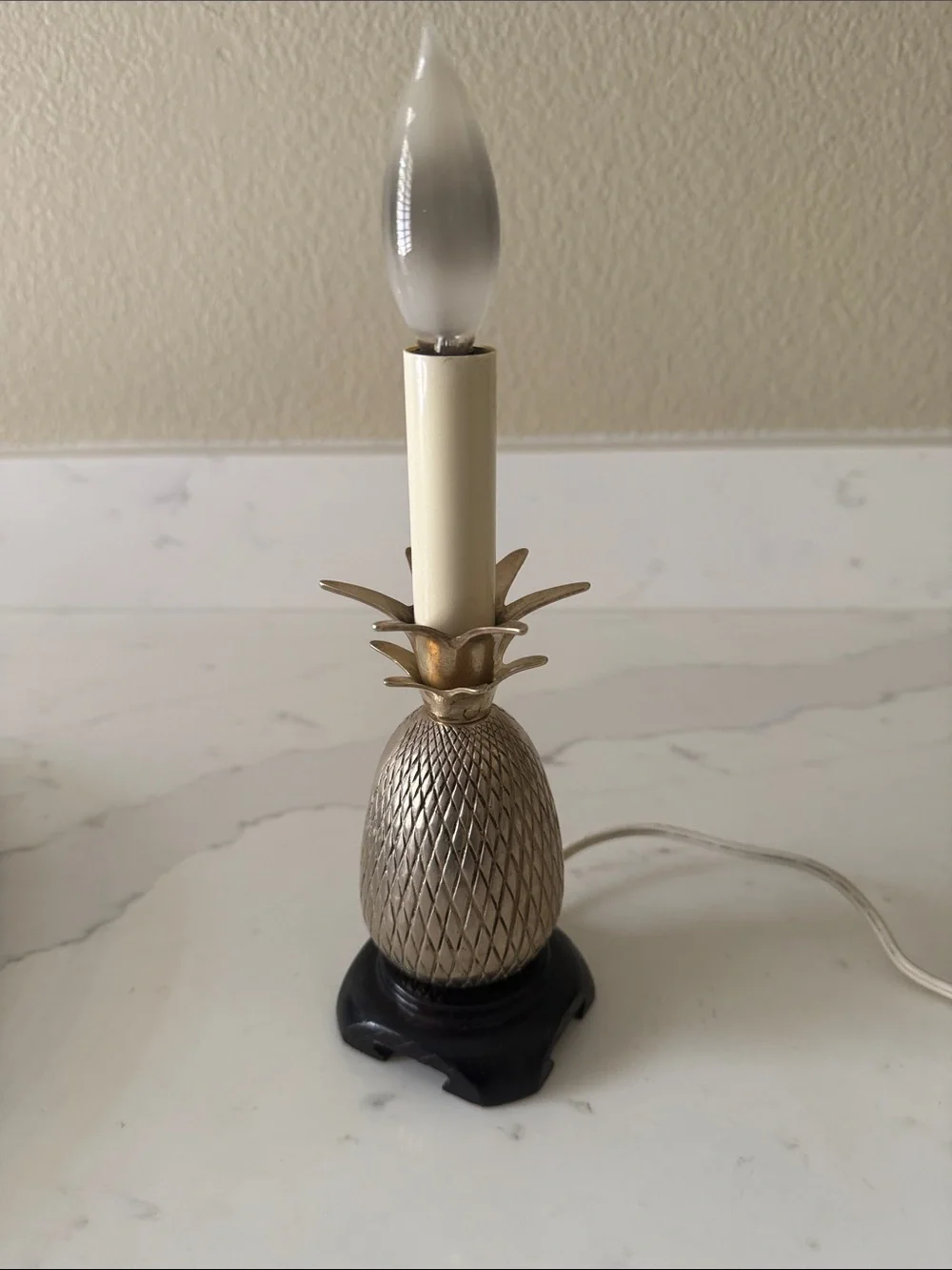 Vintage Andrea By Sadek Brass Pineapple Accent Lamp
